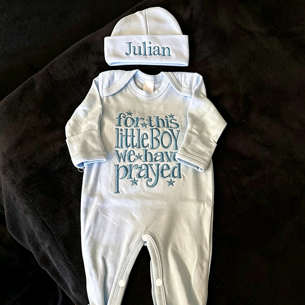 Personalized Embroidery Baby Boy Coming Home Outfit | CWBaby496