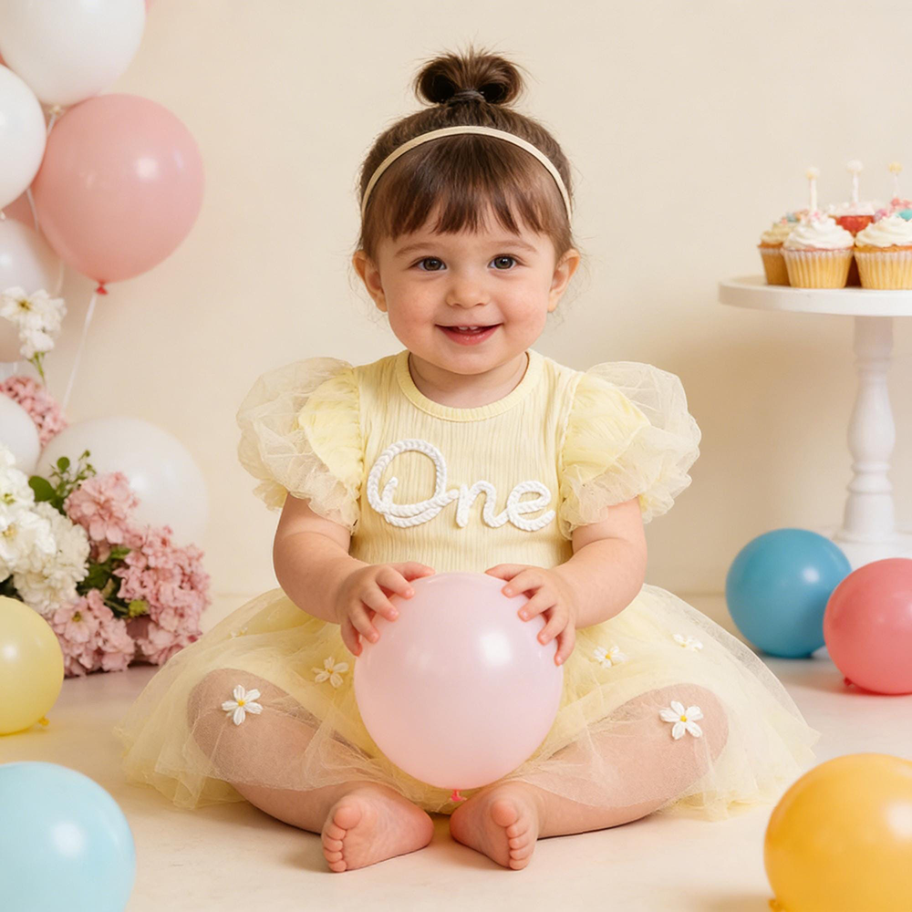 Personalized Hand Embroidered Baby Girl Tutu Dress | CWBaby428