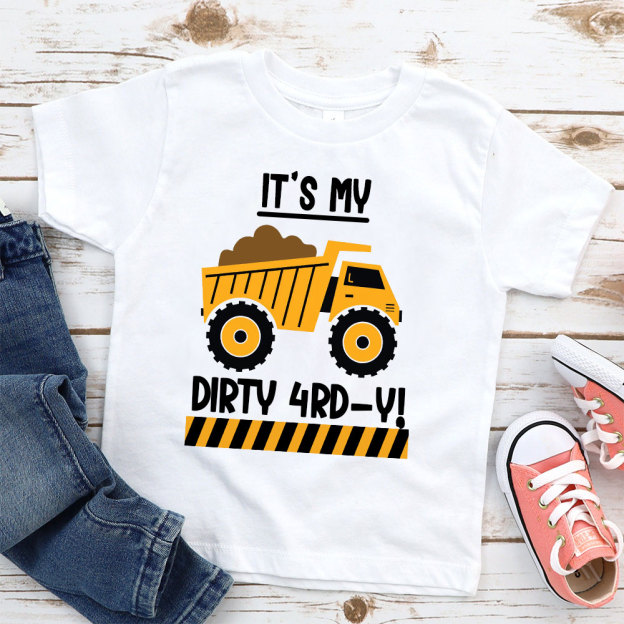 Personalized Truck Construction Dirty Birthday T-Shirt | inBirth25