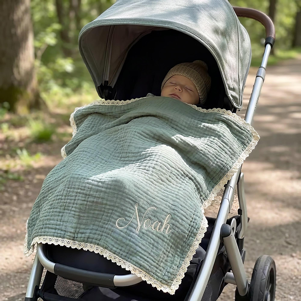 Personalized Embroidered Name Baby Swaddle Blanket for Unique Gift | CWBaby78