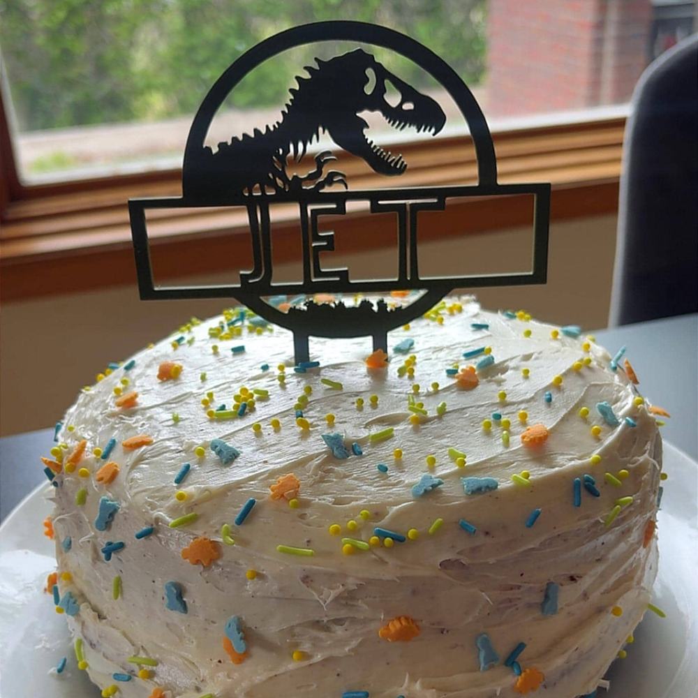 Personalized Jurassic Party Dinosaur Cake Topper | CWGift65