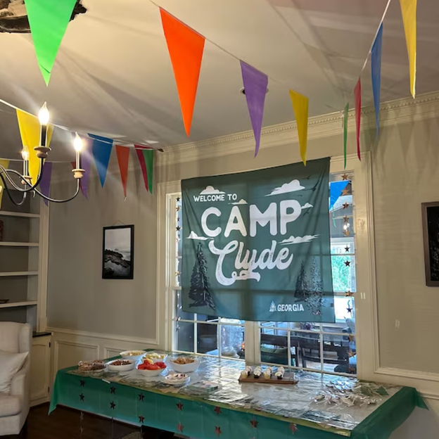 Personalized Camp Bachelorette Banner Tapestry | CWCamp03