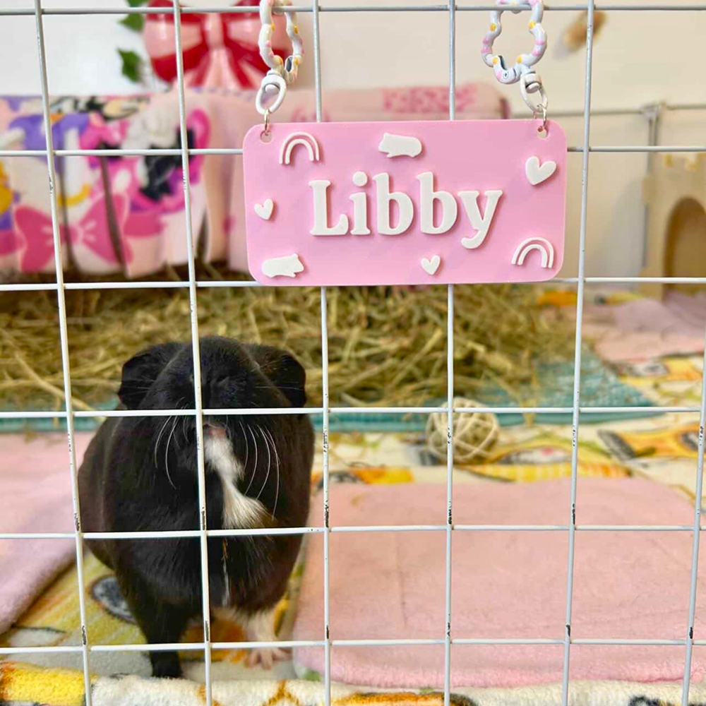 Personalized 3D Printed Pet Cage Name Tag | BKPet510