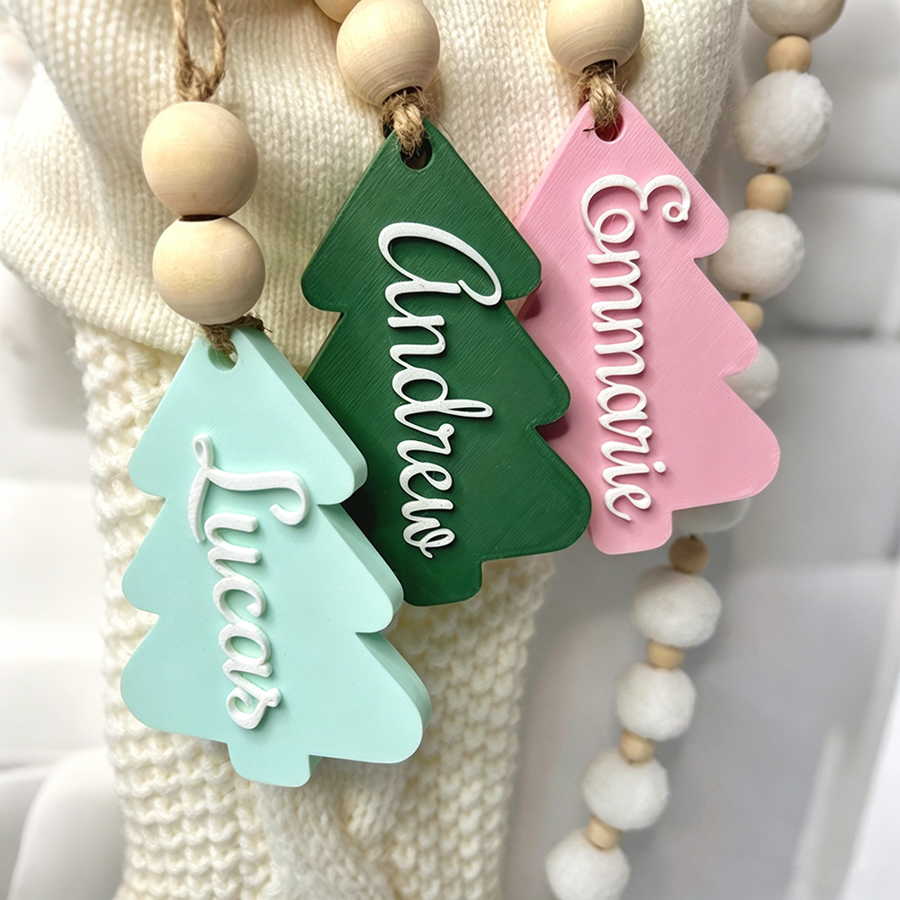 Personalized 3D Printed Family Christmas Tree Tag | CWGift73