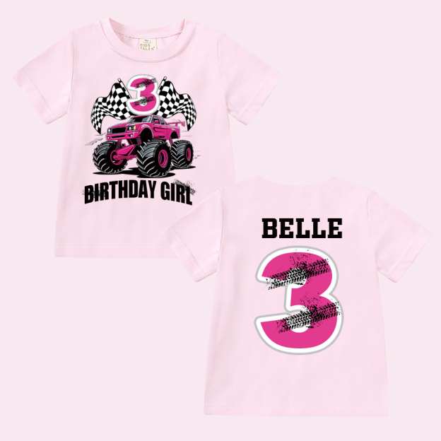 Personalized Monster Truck Name Birthday T-Shirt | inBirth27