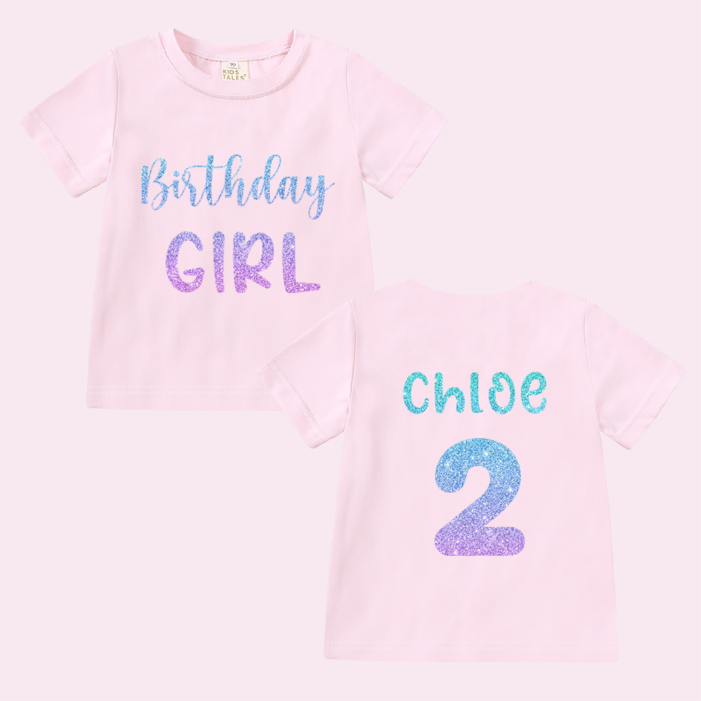 Personalized Colourful Birthday Girl Birthday T-Shirt | inBirth28