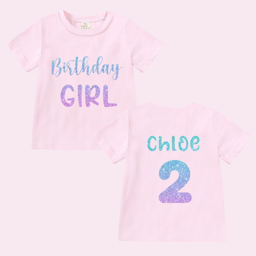 Personalized Colourful Birthday Girl Birthday T-Shirt | inBirth28