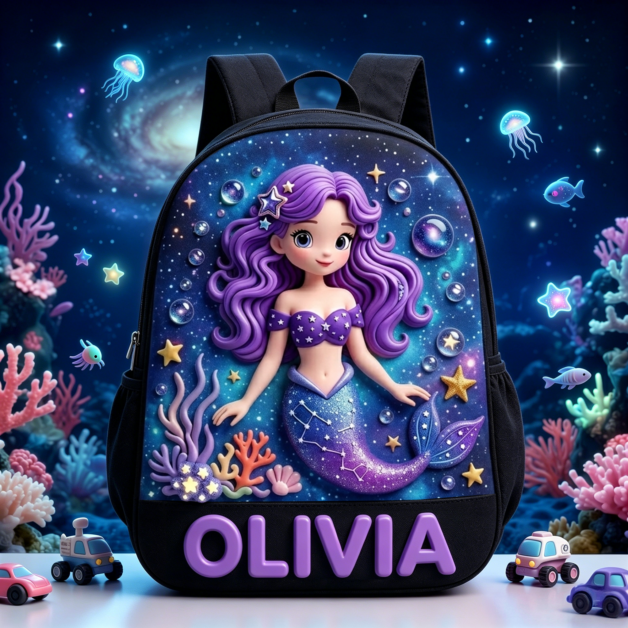 Personalized Princess Glitter Backpack Set | CWPack368