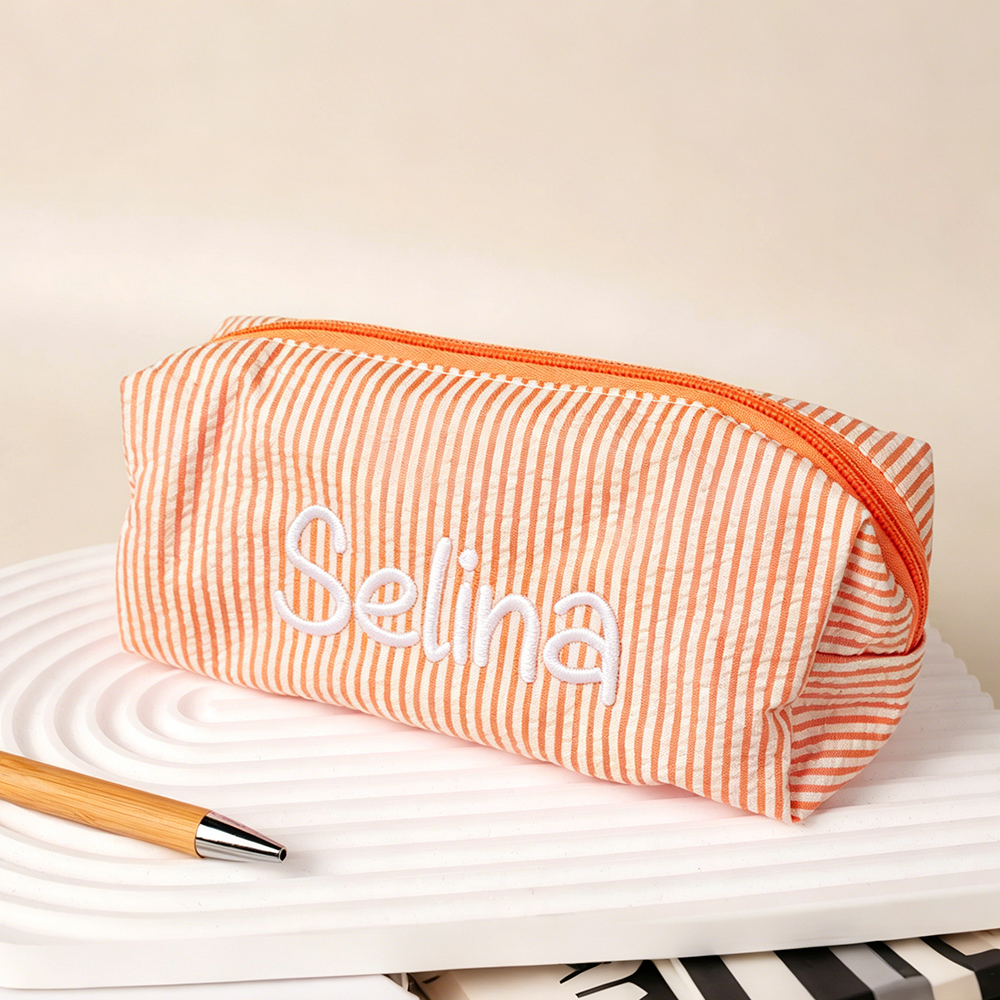 Personalized Embroidered Kids Colorful Stripe Pencil Case | CWPack371