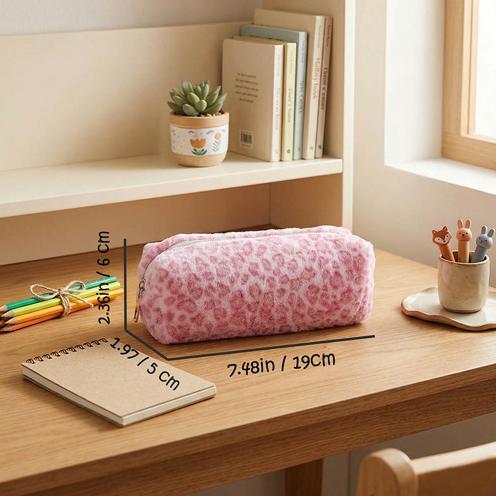 Personalized Embroidered Kids Soft Leopard Pencil Pouch | CWPack376