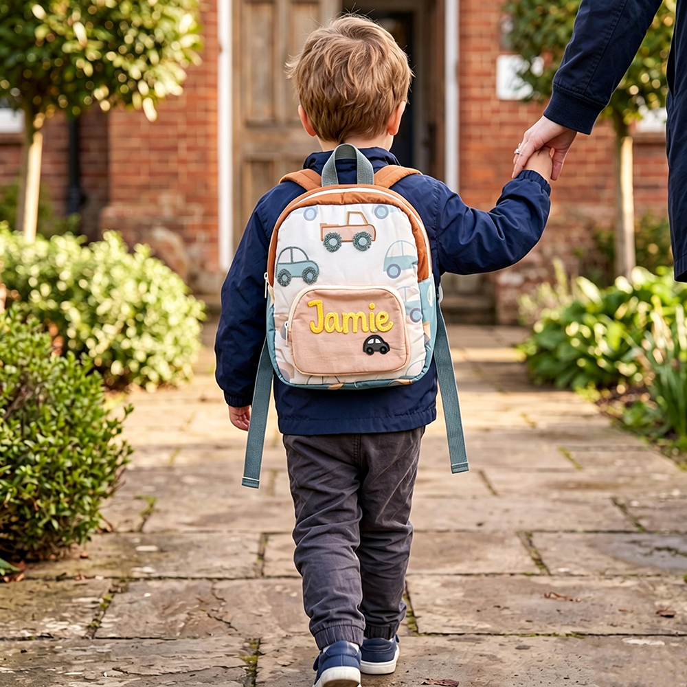Personalized Hand Embroidery Kids Car Backpack | CWPack379