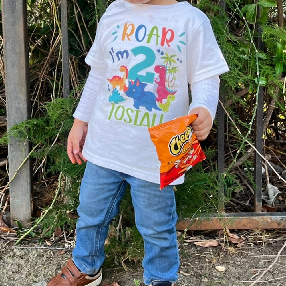 Personalized Dinosaur ROAR Party Birthday T-Shirt | inBirth02