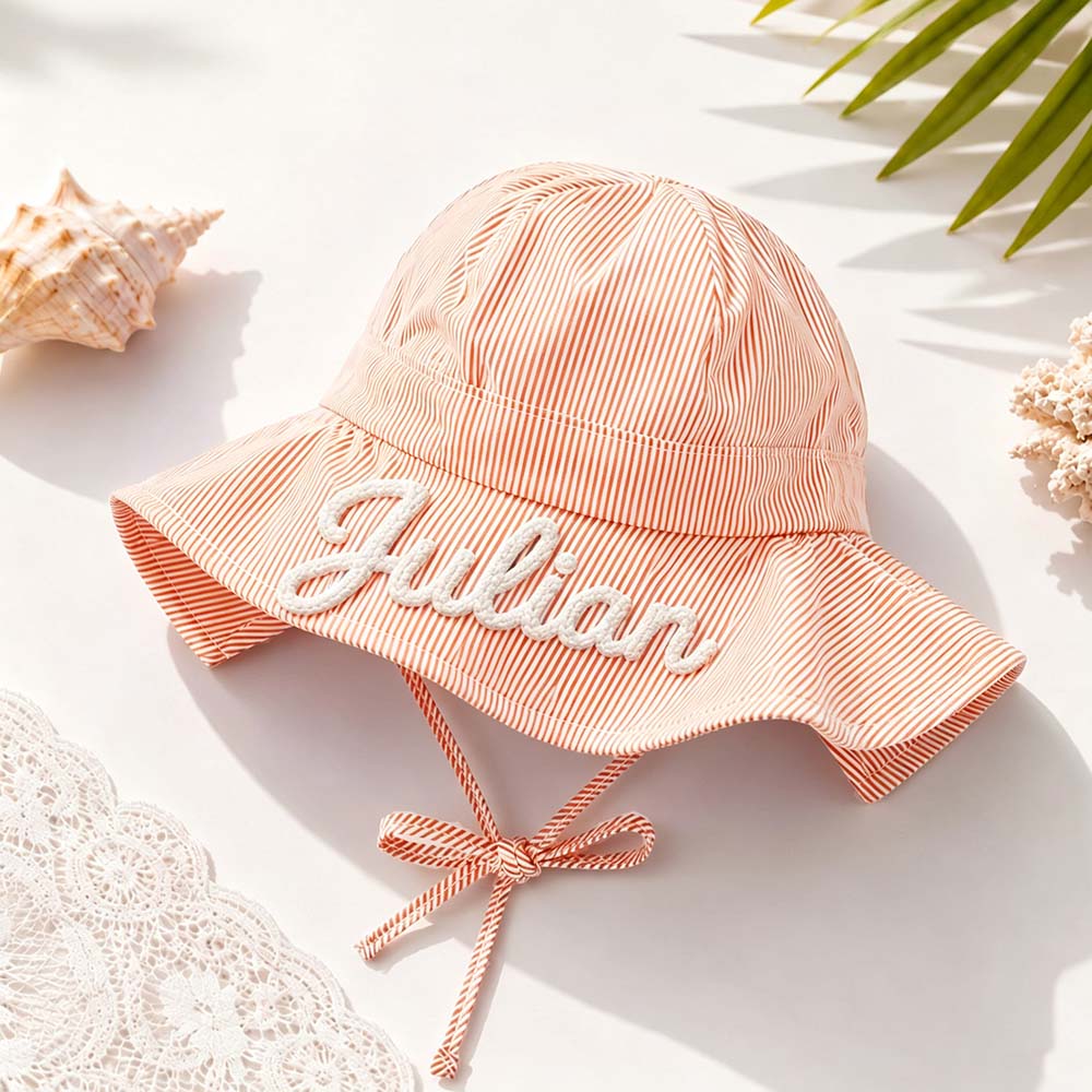 Personalized Lovely Baby Striped Sun Hat | CWBeach257