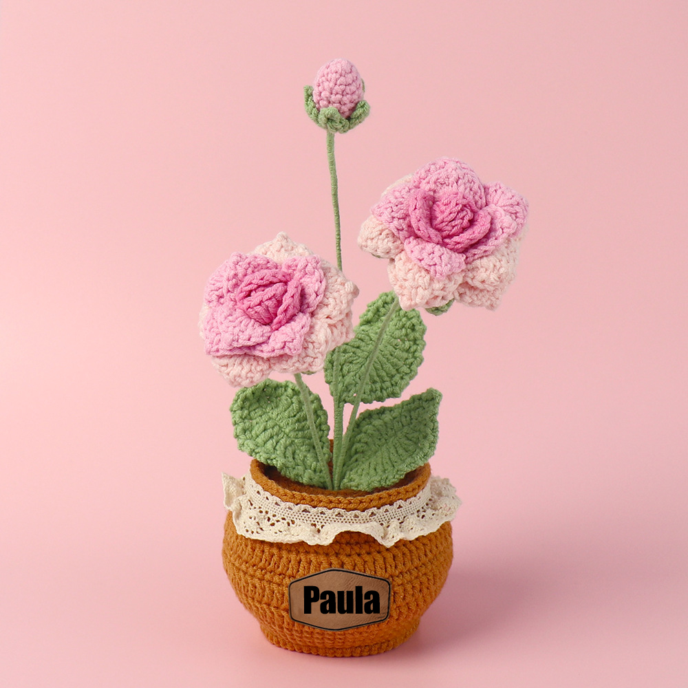 Personalized Crochet Flower in the Pot｜Gift For Mom  | CWMom17