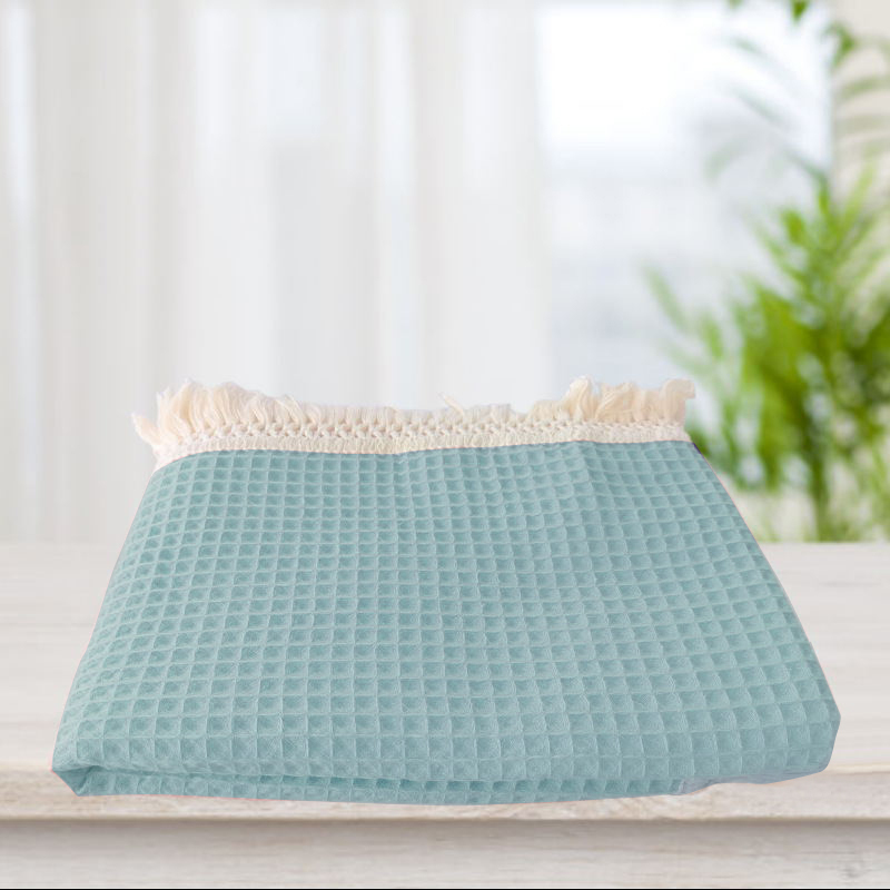 Personalized Embroidered Waffle Tassel Blanket for Comfort & Unique| CWBaby47