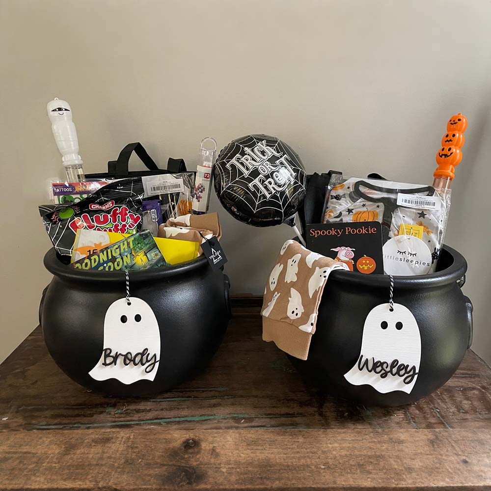Personalized Halloween Name Boo Basket Tag | CWHalloween80