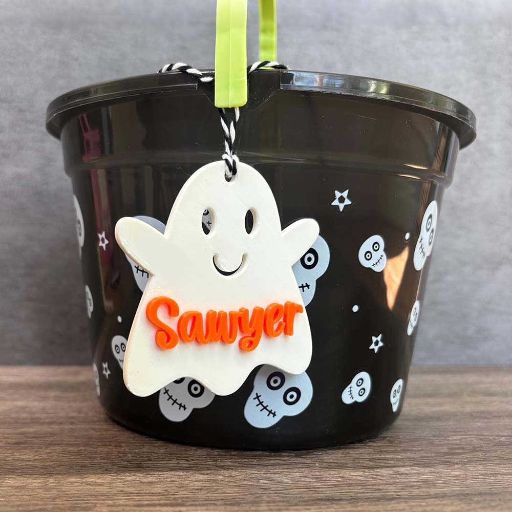 Personalized Halloween Cute Ghost Name Boo Basket Tag | CWHalloween88