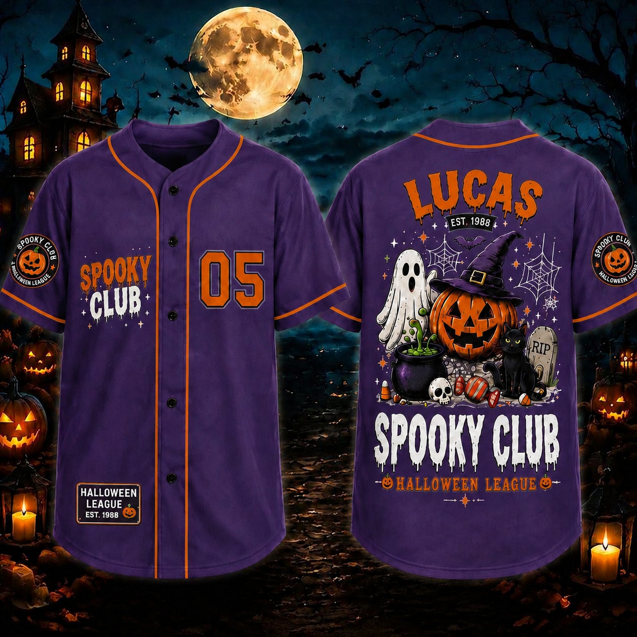 Personalized Halloween Button Up Baseball Jersey For Kid & Adult | CWHalloween90