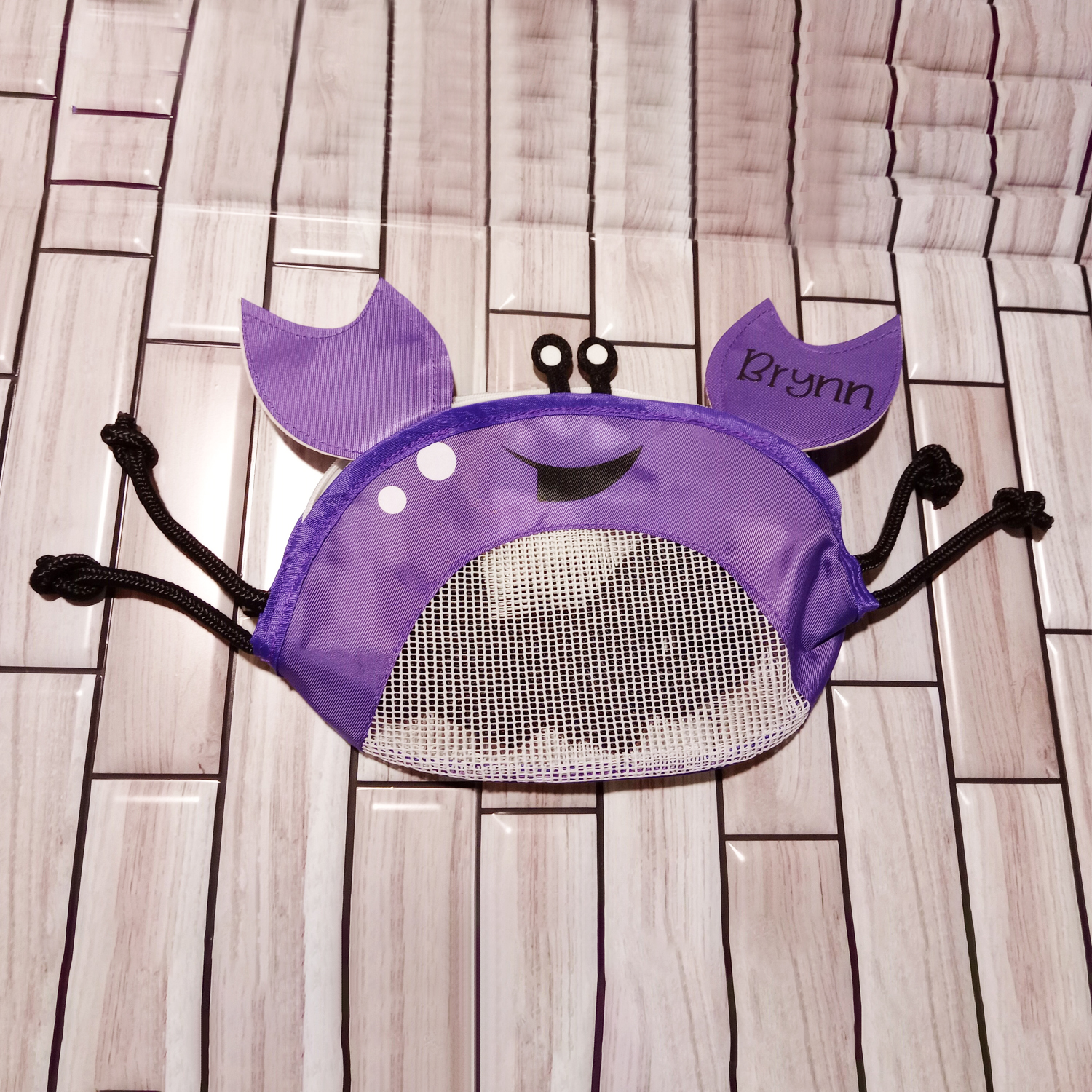 Personalized Crab Seashell Zipper Mesh Beach Bag | CWBeach90