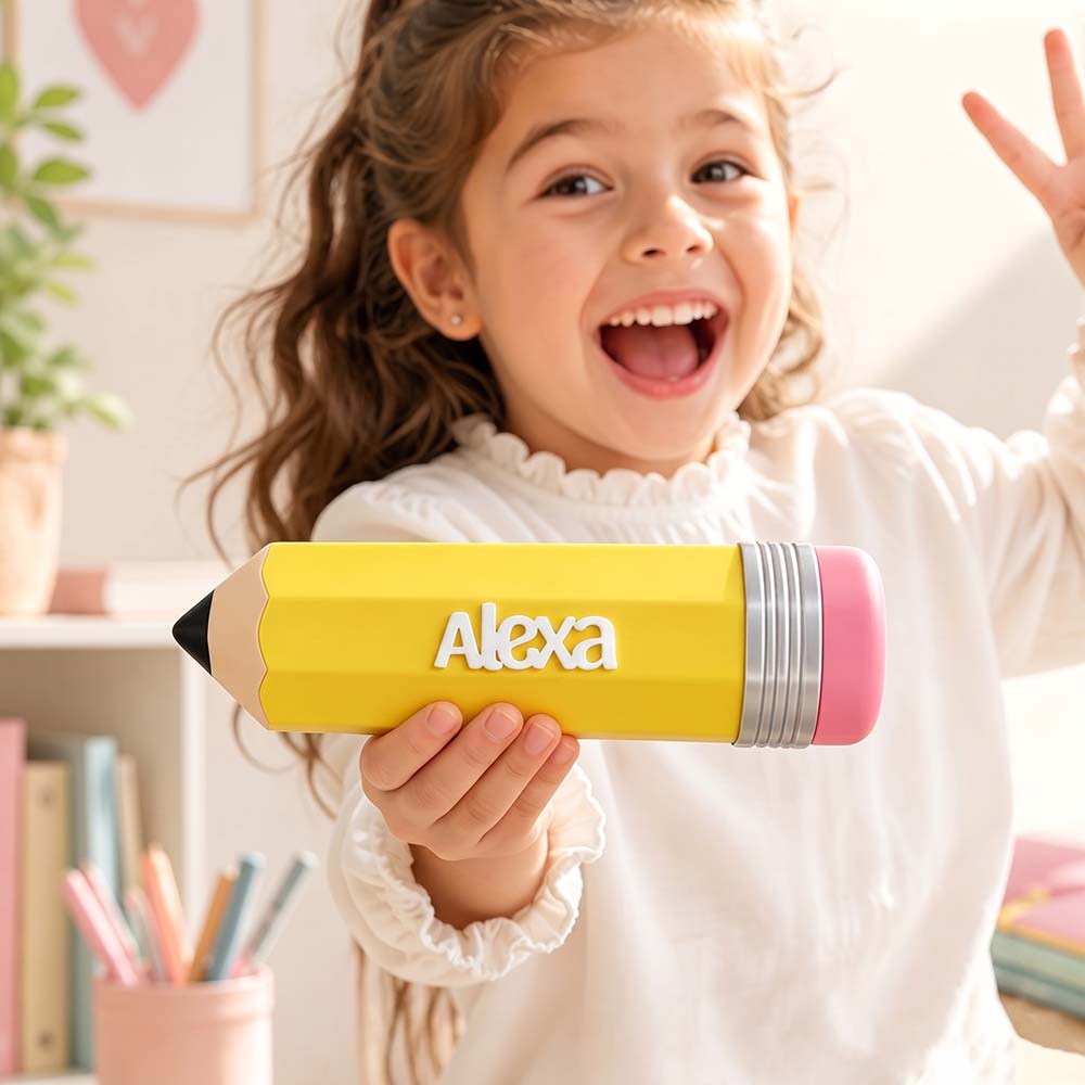 Personalised 3D Printed Name Colorful Pencil Holder For Kids | CWToy200