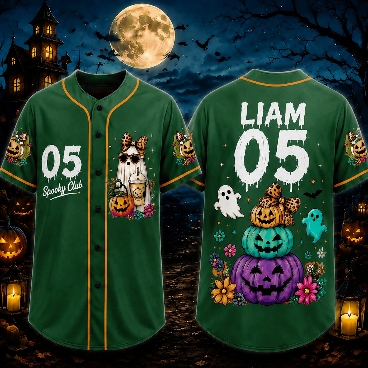 Personalized Halloween Button Up Baseball Jersey For Kid & Adult | CWHalloween91