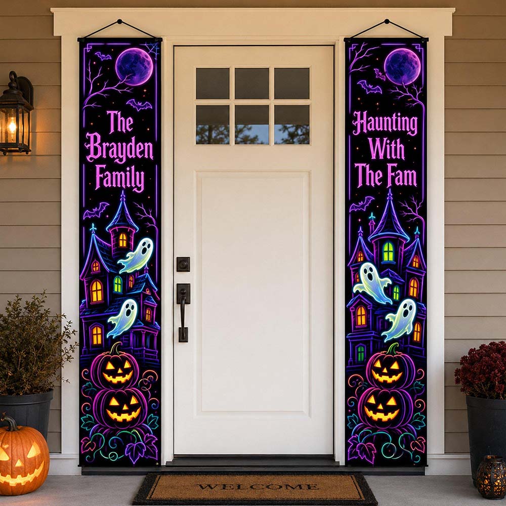 Personalized Halloween Family Name Door Banners | CWHalloween113
