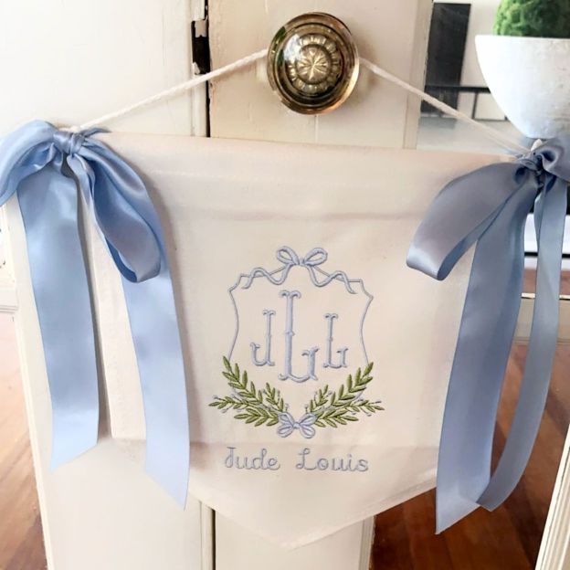 Personalized Baby Welcome Banner with Bows | CWBaby45