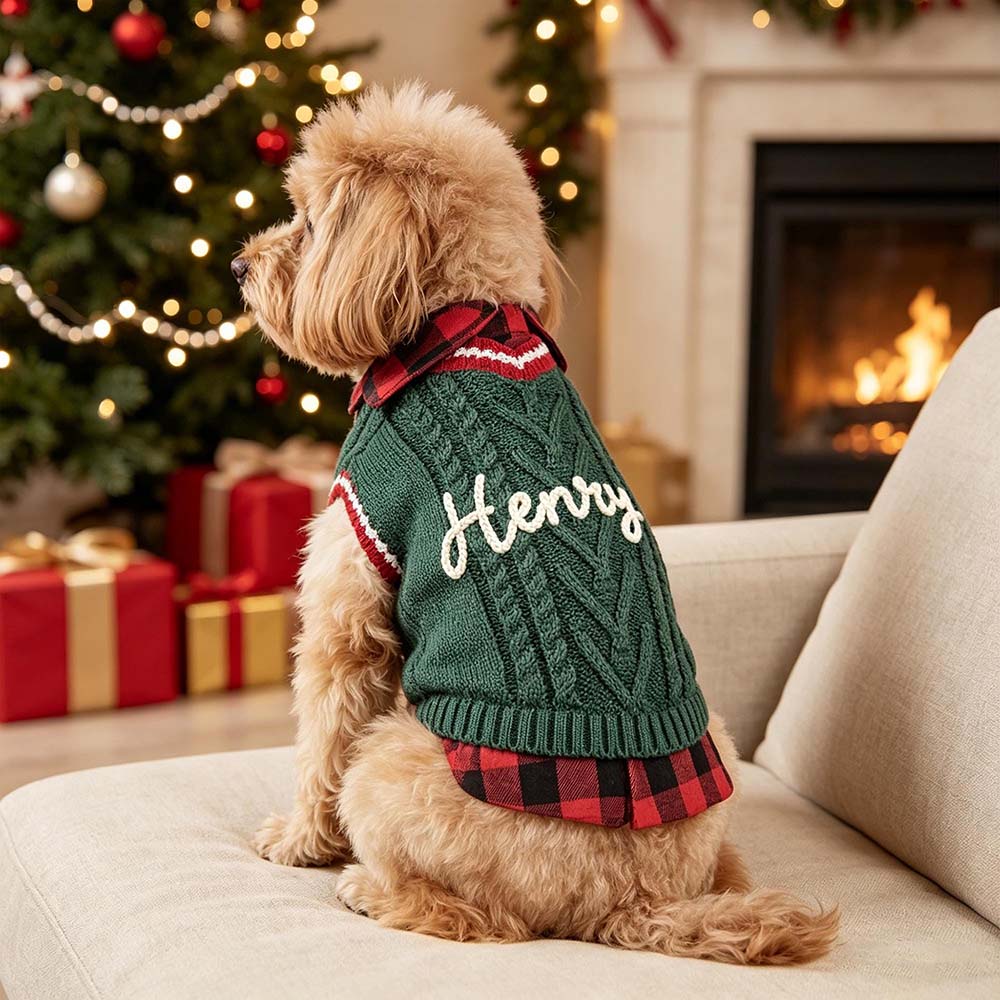 Personalized Hand Embroidered Christmas Pets Polo Shirt | MCGift375