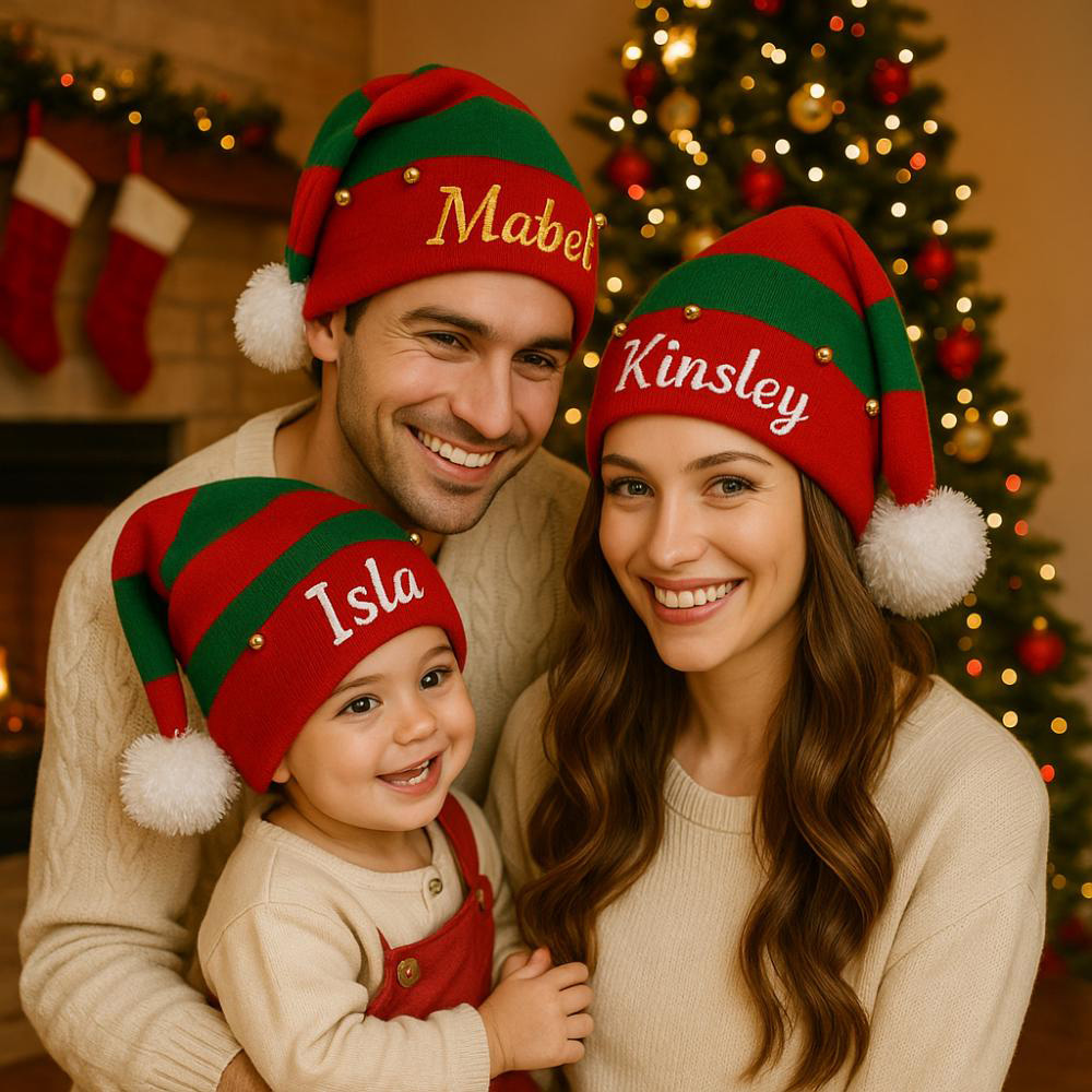 Personalized Embroidery Plush Christmas Santa Hat For Kid & Adult | MCGift374