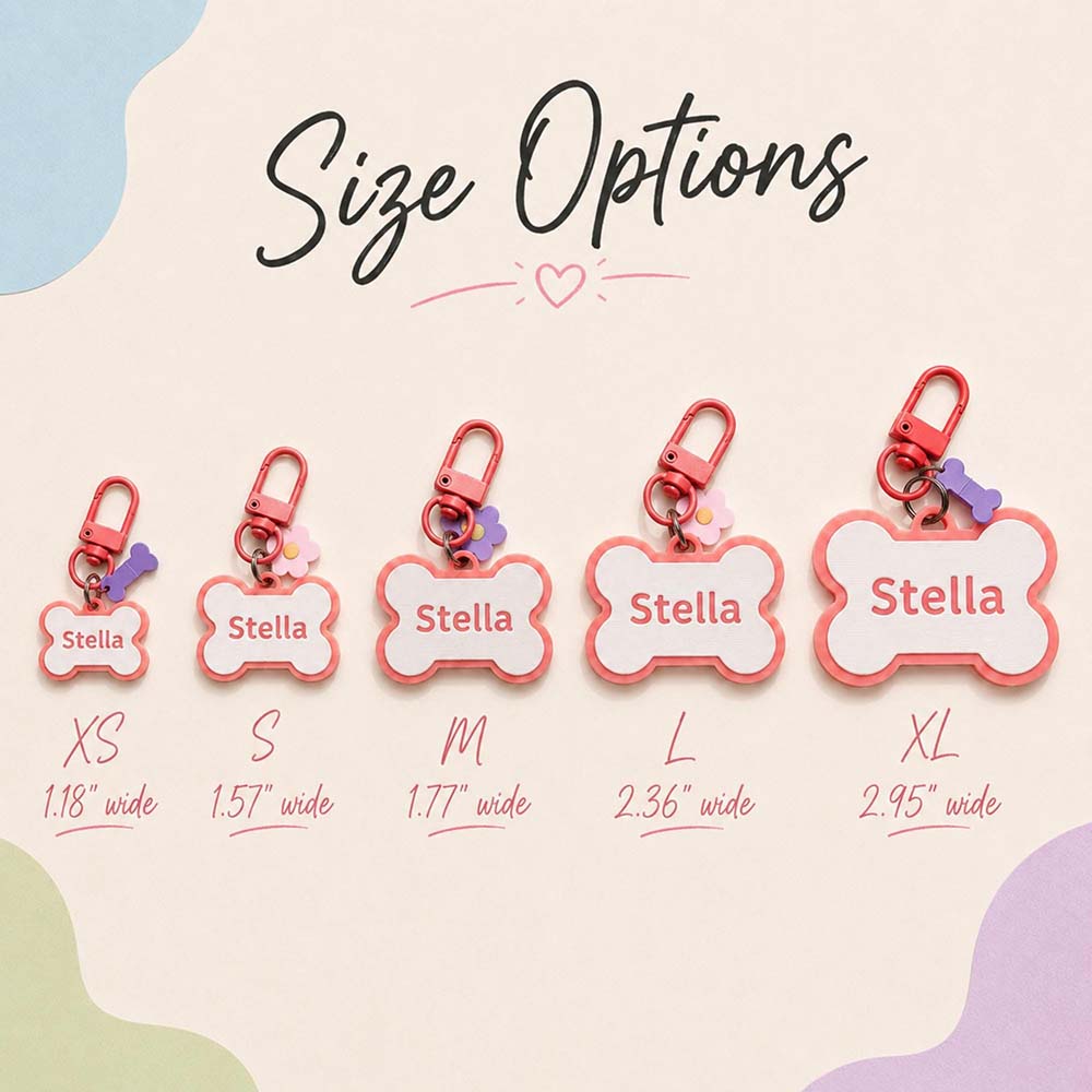 Personalized 3D Printed Bone-Shaped Pets ID Tag | BKPet574