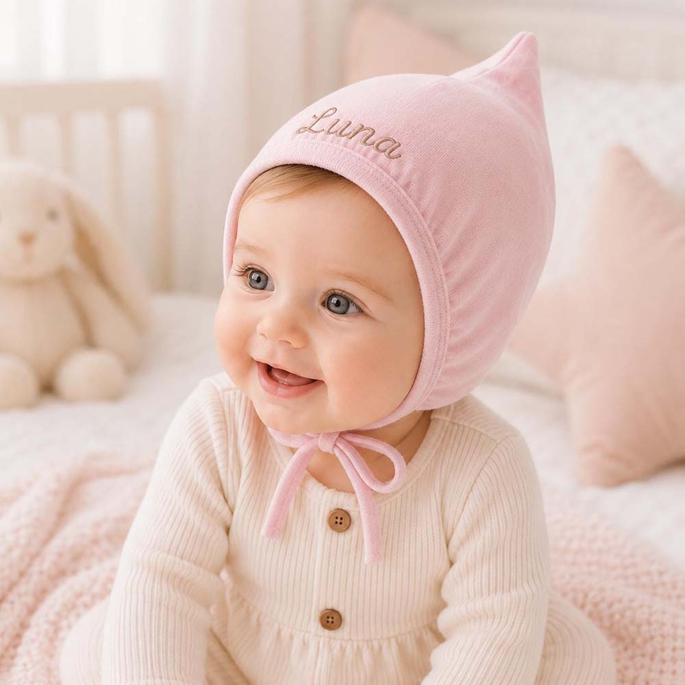 Personalized Embroidered Newborn Coming Home Baby Pixie Bonnet | HSKid88