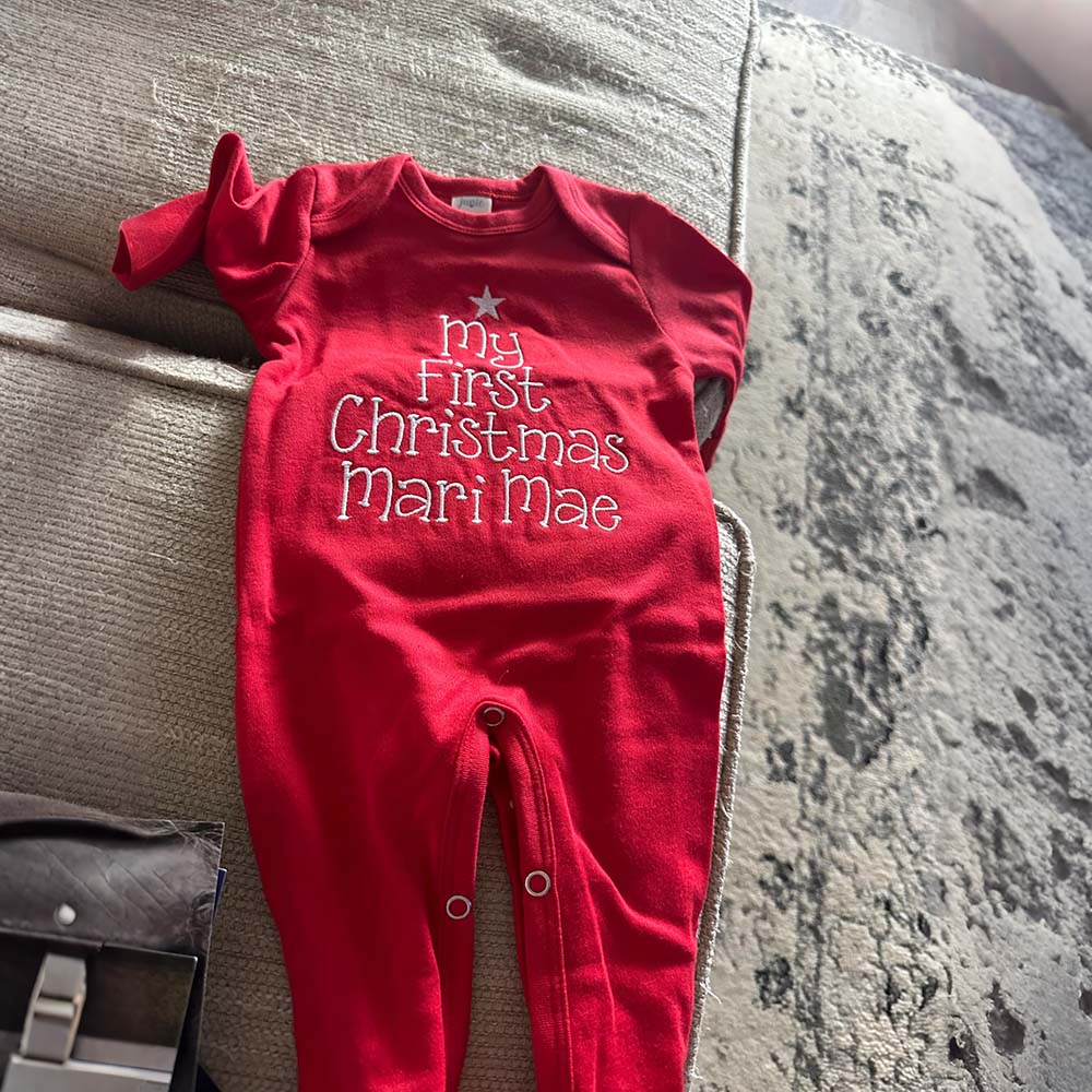 Personalized Embroidery Baby First Christmas Outfit Set | MCGift379