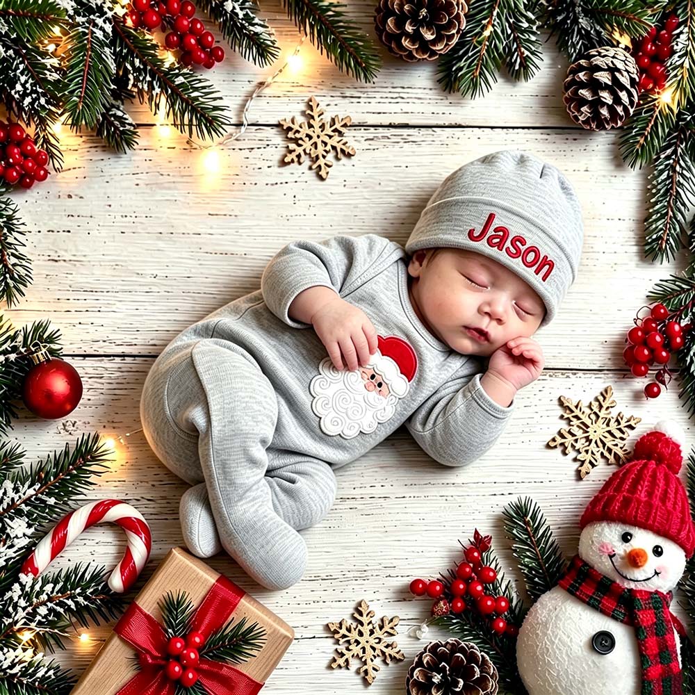 Personalized Embroidery Baby Christmas Santa Outfit Set | MCGift378