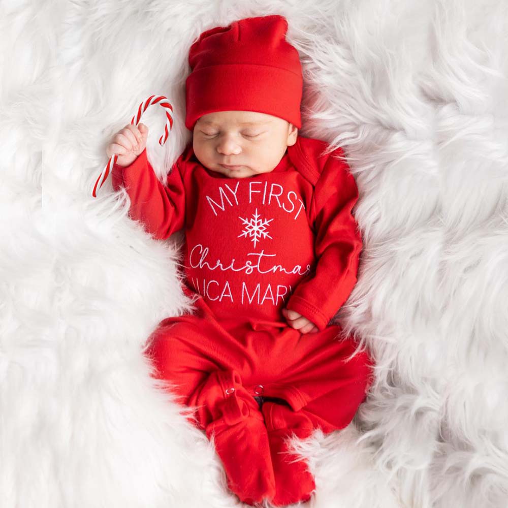 Personalized Embroidery Baby First Christmas Outfit Set | MCGift380