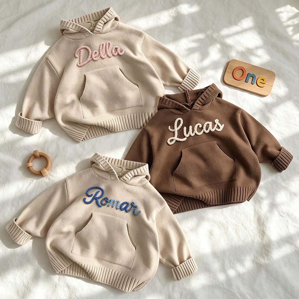 Personalized Hand Embroidered Kids Hoodie Sweater | CWBaby528