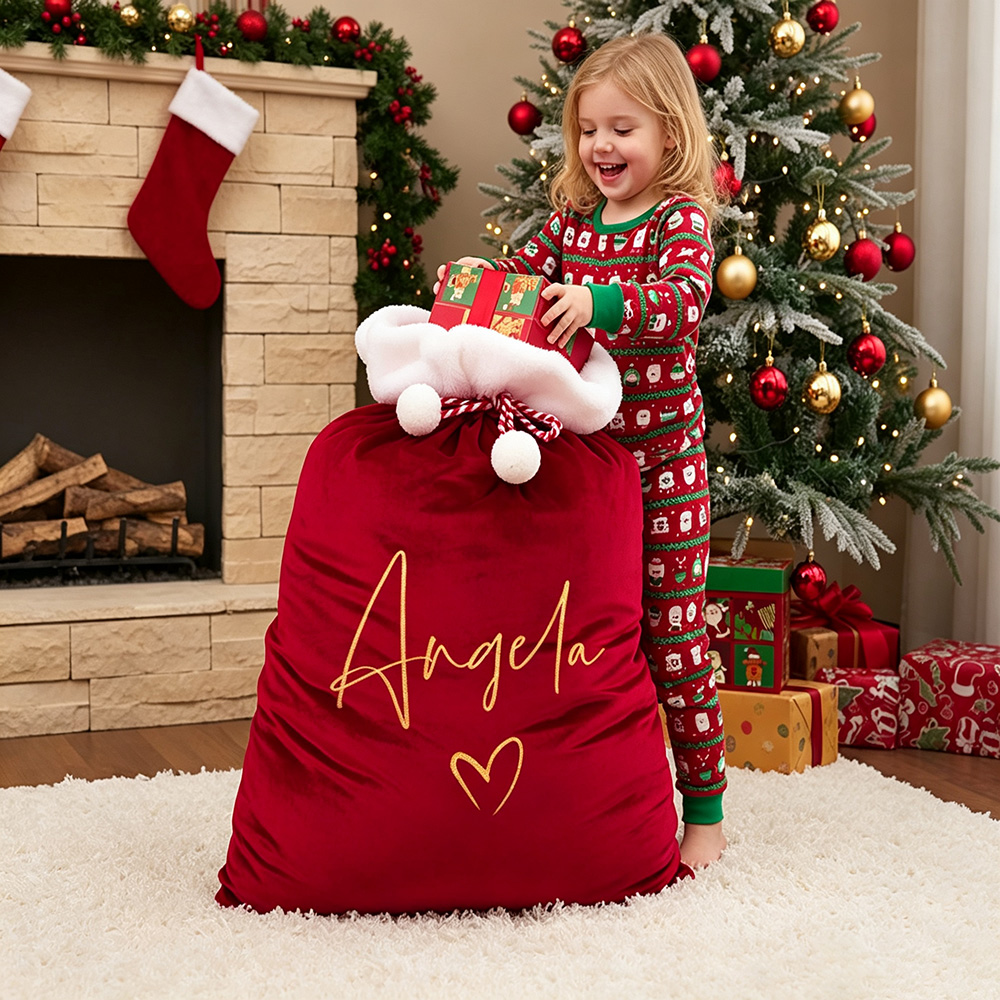 Personalized Christmas Velvet Santa Sack for Gifts | MCGift102