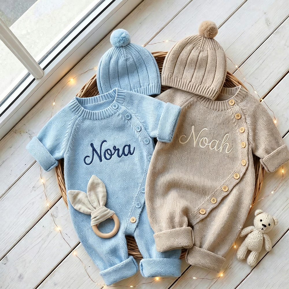 Personalized Embroidered Kids Color Romper Set | inSet13