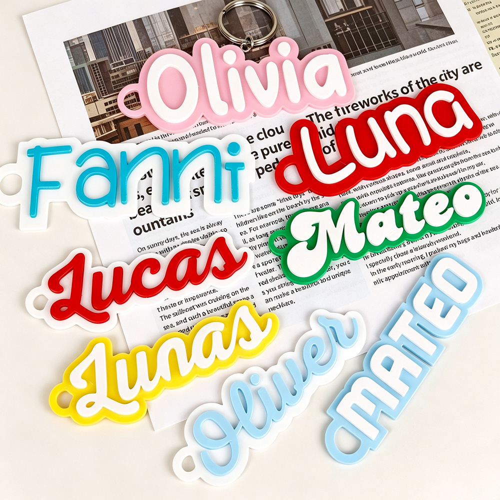 Personalized Christmas 3D Printed Name Tag Keychain Charm | MCGift401