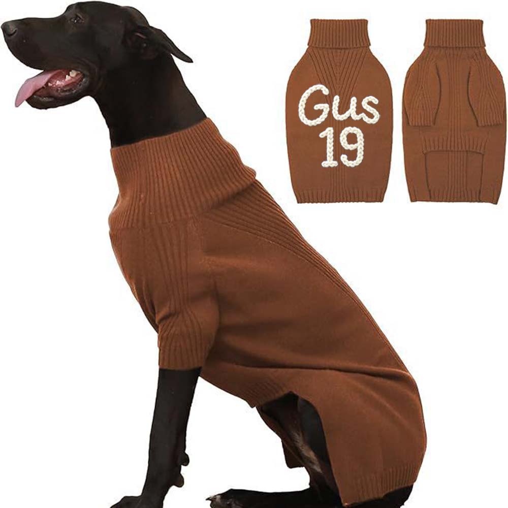 Personalized Hand Embroidery Extra-Warm Pets Large Size Knit Sweater | BKPet591