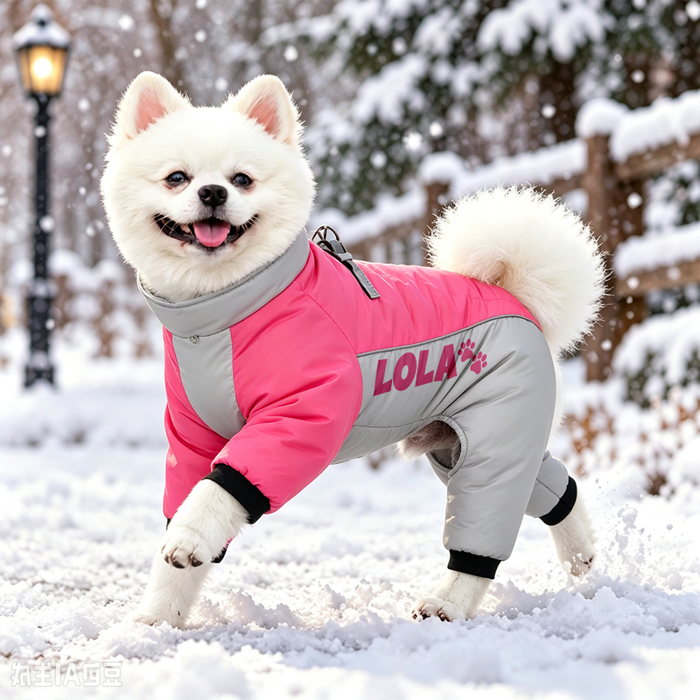 Personalized Winter Color-Blocked Cotton Coats For Pets | BKPet599