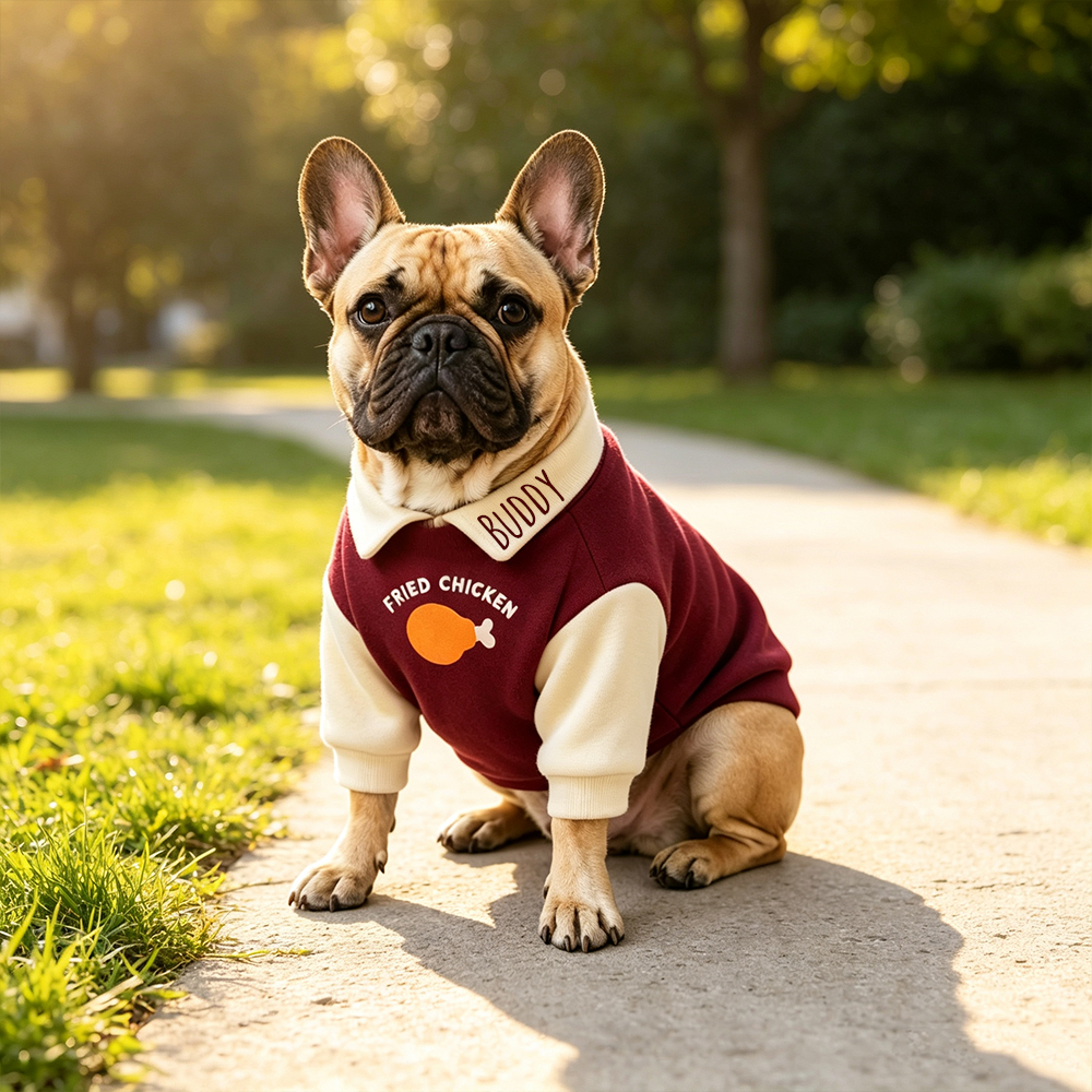 Personalized Pet Winter Fleece Polo Collar Sweatshirt | BKPet601