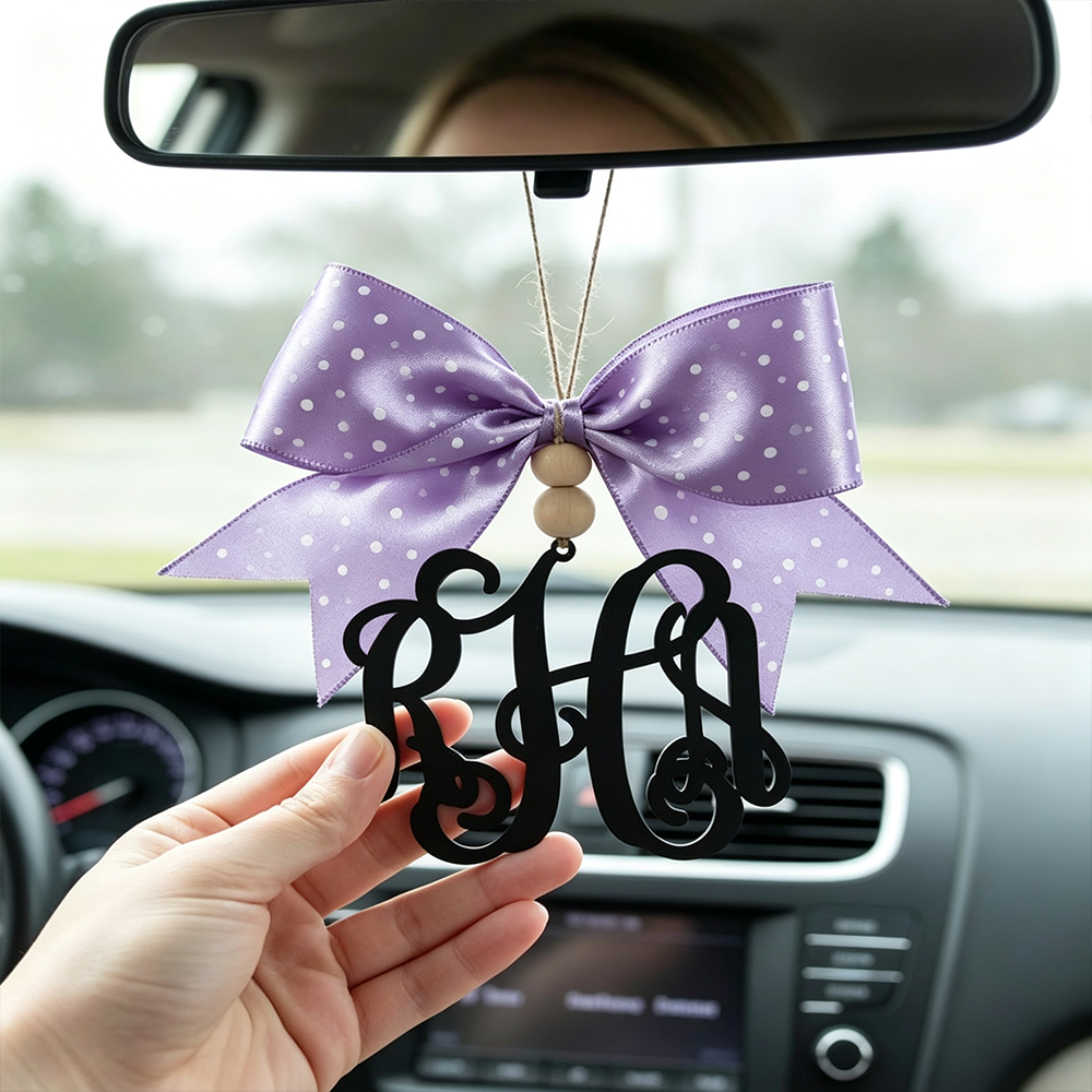 Personalized 3D Printed Car Monogram Charm | CWGift108