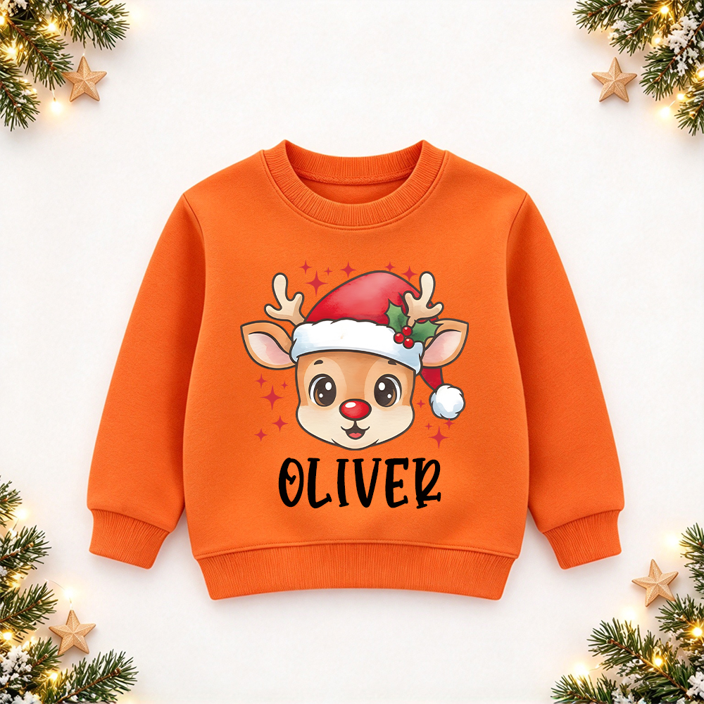 Personalized Christmas Kids Reindeer Sweatshirt | MCGift418