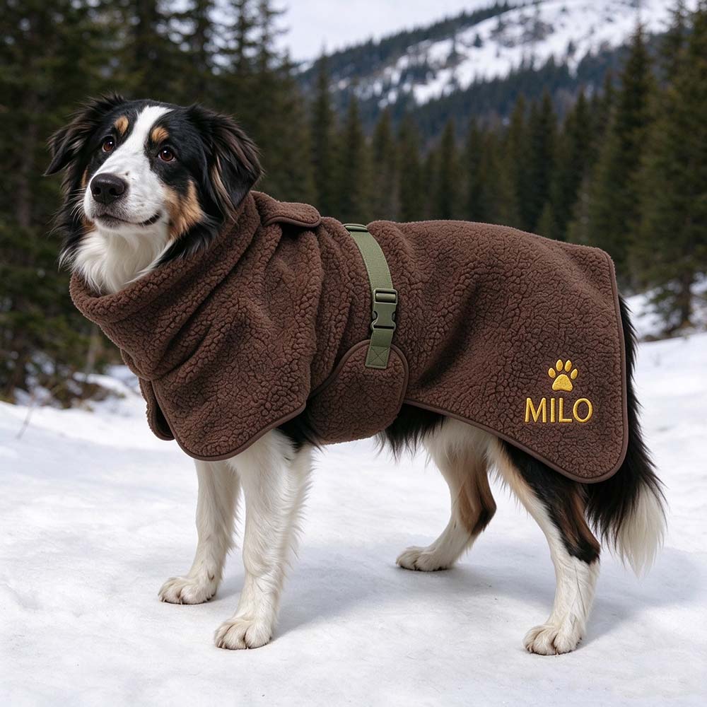 Personalized Embroidered Winter Warm Dogs Fleece Coat | BKPet602