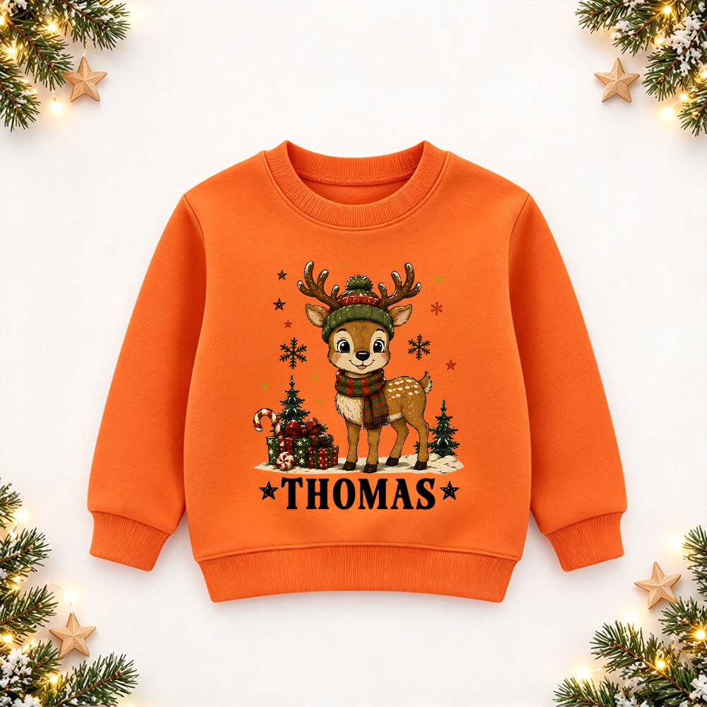 Personalized Christmas Kids Reindeer Sweatshirt | MCGift420