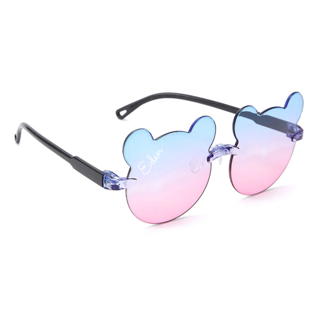 Personalized Bear Outline Rimless Sunglasse For Kids | CWBeach101
