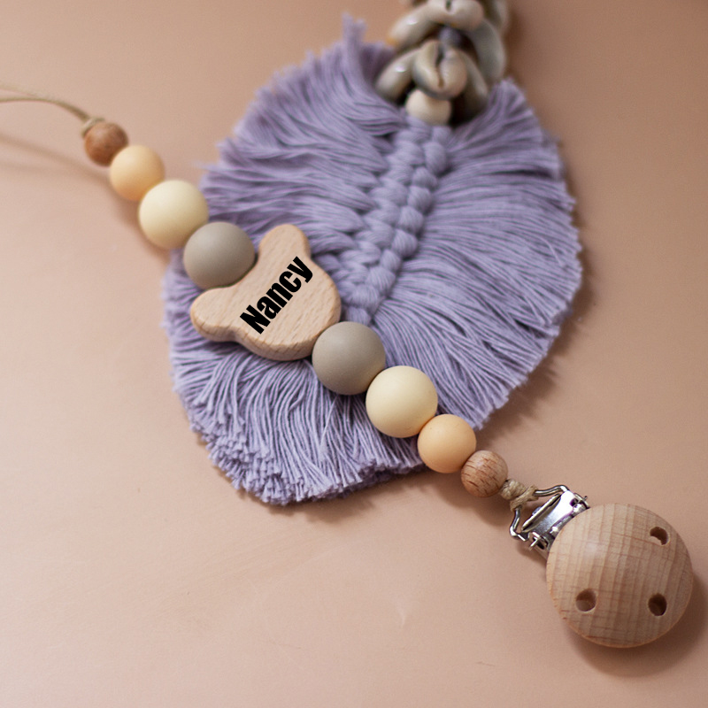 Personalized Baby Pacifier Color Bead Clip | CWBaby63