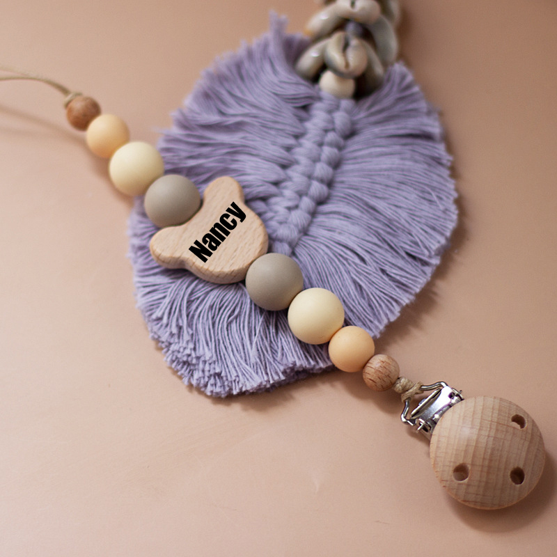 Personalized Baby Pacifier Color Bead Clip | CWBaby63