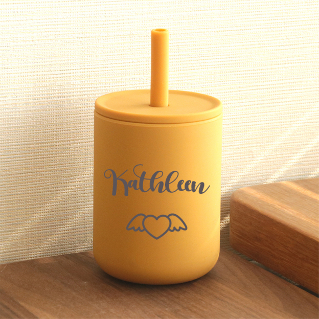 Personalised Baby Food Grade Sippy Silicone Cup  | CWBaby65