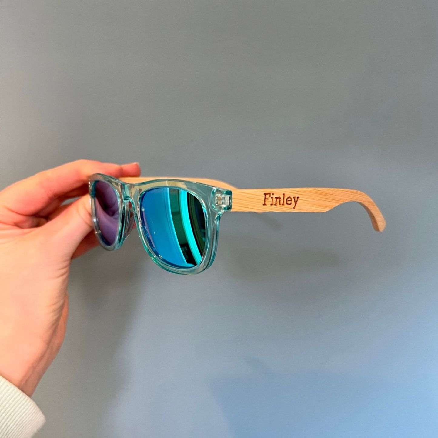 Personalized Kid Sunglasses with Wood Box | CWBeach110
